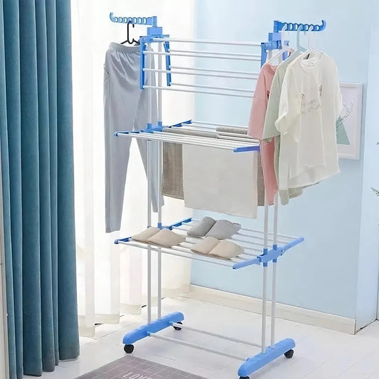 Tender Vertical Extensible para Ropa con Ruedas – Organizador Plegable de Gran Capacidad