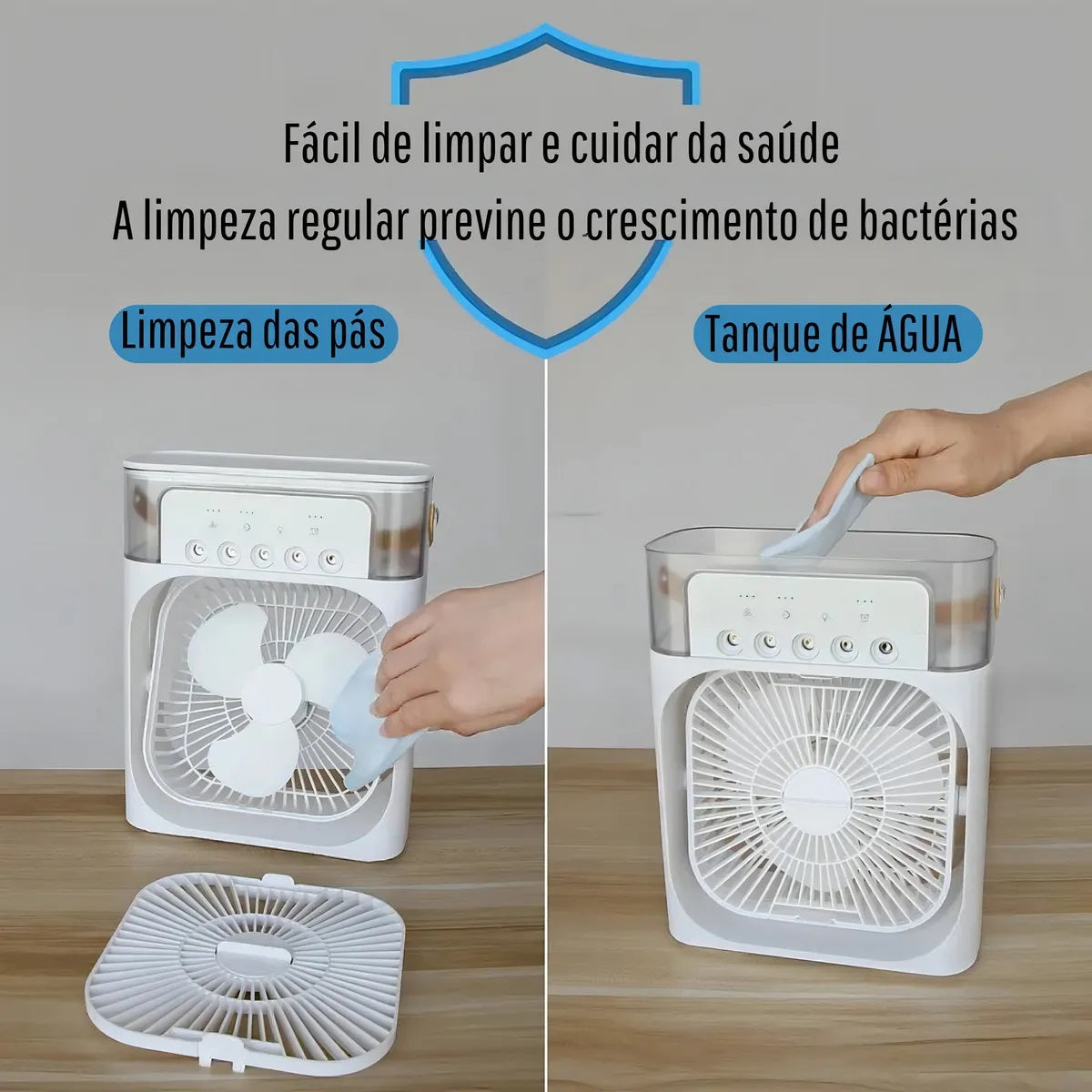 Mini Climatizador Portátil 3 en 1 de Mesa – Ventilador y Humidificador