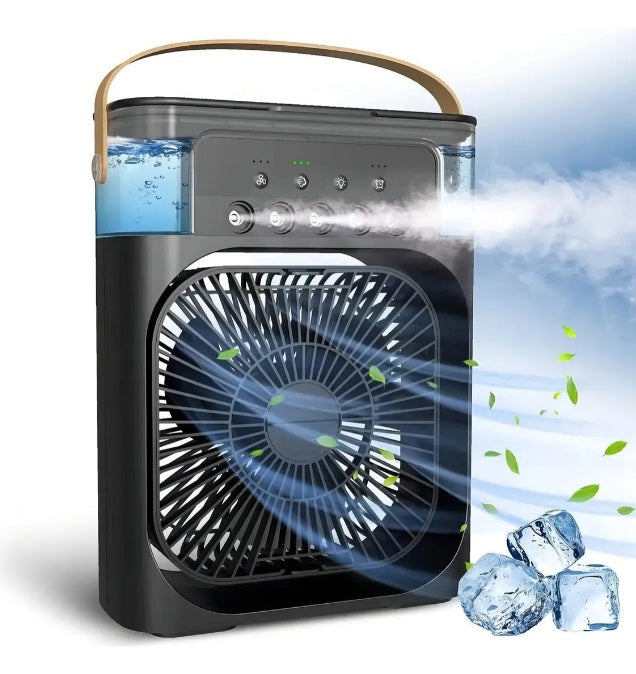 Mini Climatizador Portátil 3 en 1 de Mesa – Ventilador y Humidificador